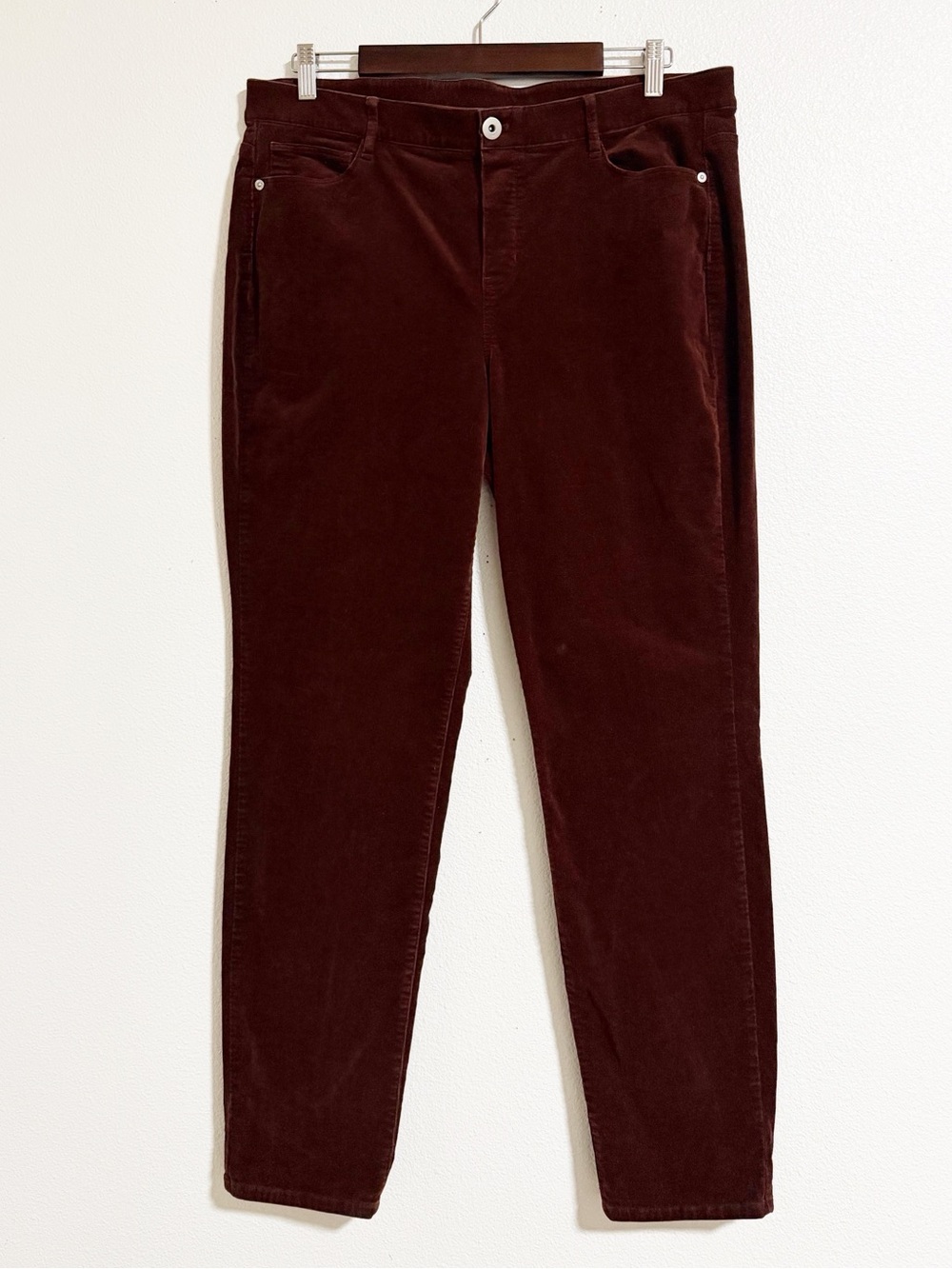 J. Jill Corduroy Pull On Straight Leg Pants Brown Size L Tall